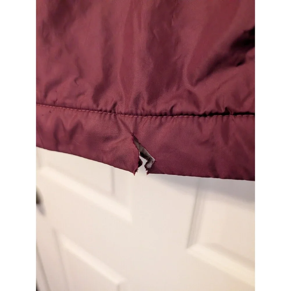 adidas Men's Burgundy Hooded Full Zip Windbreaker Jacket w/ Pockets Size L